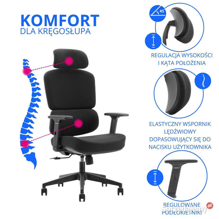 Fotel ergonomiczny ANGEL biurowy obrotowy Regulo Fotele i krzesła obrotowe podkarpackie