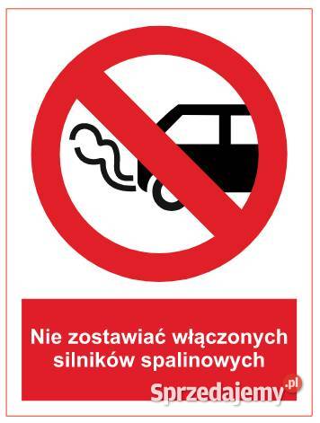 Naklejka BHP Nie zostawiać włączonych silników Kamionna