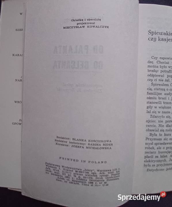 Mieczysław Fogg palanta do Belcanta Iskry 1971 r
