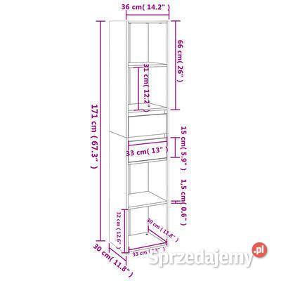vidaXL Szafka na książki czarna 36x30x171 Warszawa