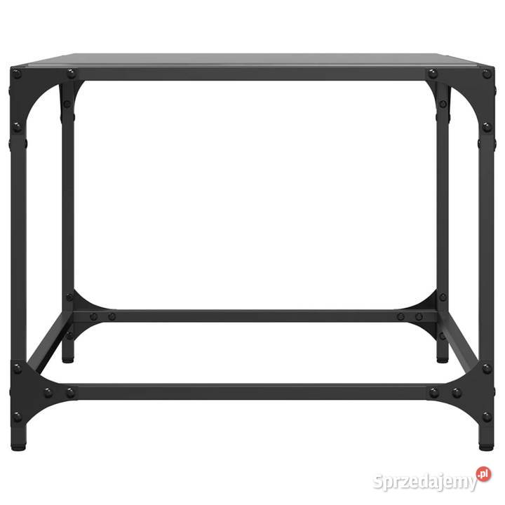 Stolik kawowy z czarnym szklanym blatem 50x50x40