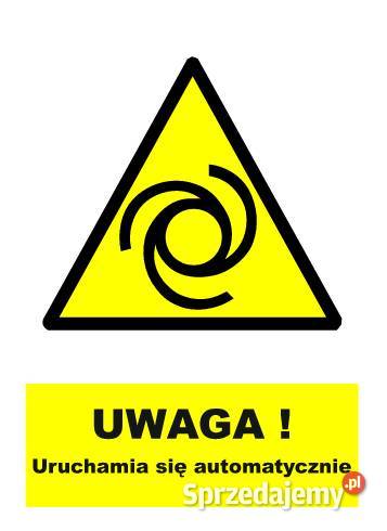 Naklejka Uwaga Uruchamia się automatycznie GF037 małopolskie Kamionna