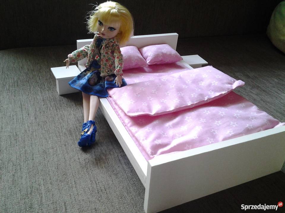 Łóżko łóżeczko podwójne lalki barbie Tkanina  Wieprz