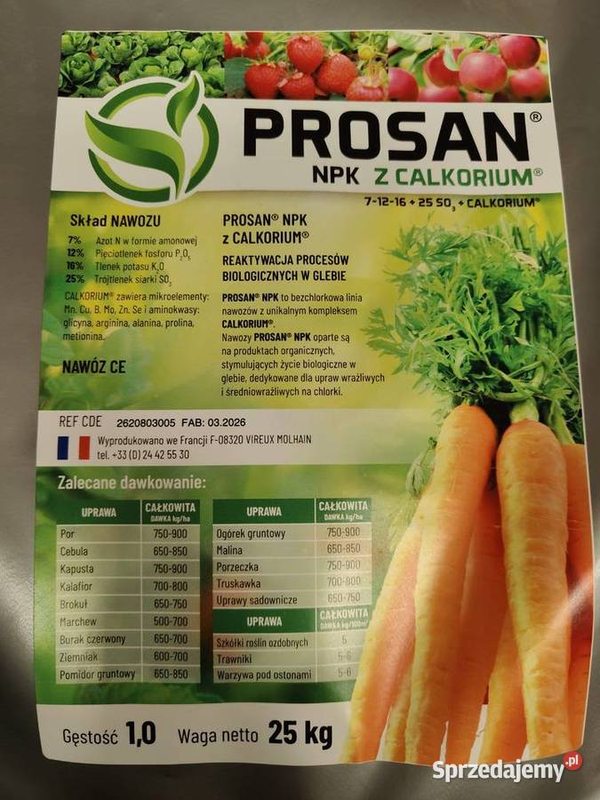 Prosan NPK 71214 25 z CALKORIUM pomorskie sprzedam