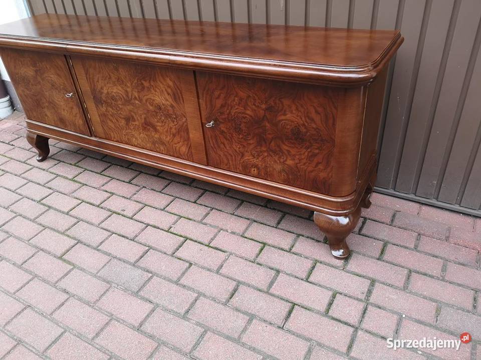 Komoda Szafka ARTDECO RTV Niska 180 Orzech Antyki, Sztuka, Kolekcje Swarzędz