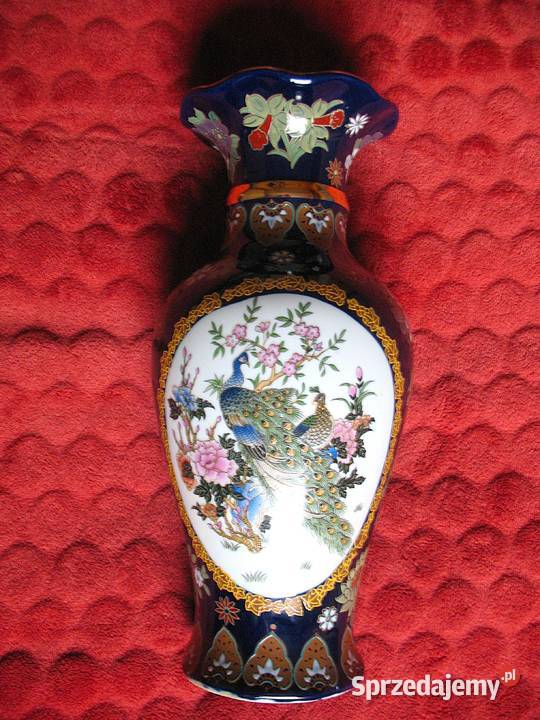 Wazon Misternie zdobiony złoty relief porcelana Siedlce