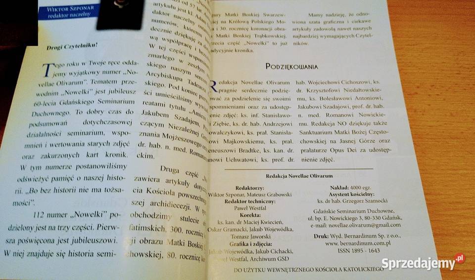 Novellae Olivarum 112 60 lat Seminarium Pismo Gdańsk