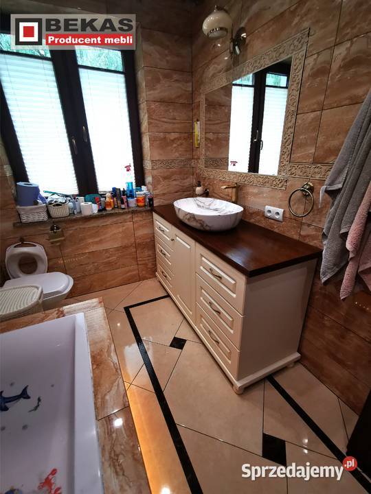 Lustro Dębowe do Łazienki Bekas Stylowe orzech 60cm Katowice