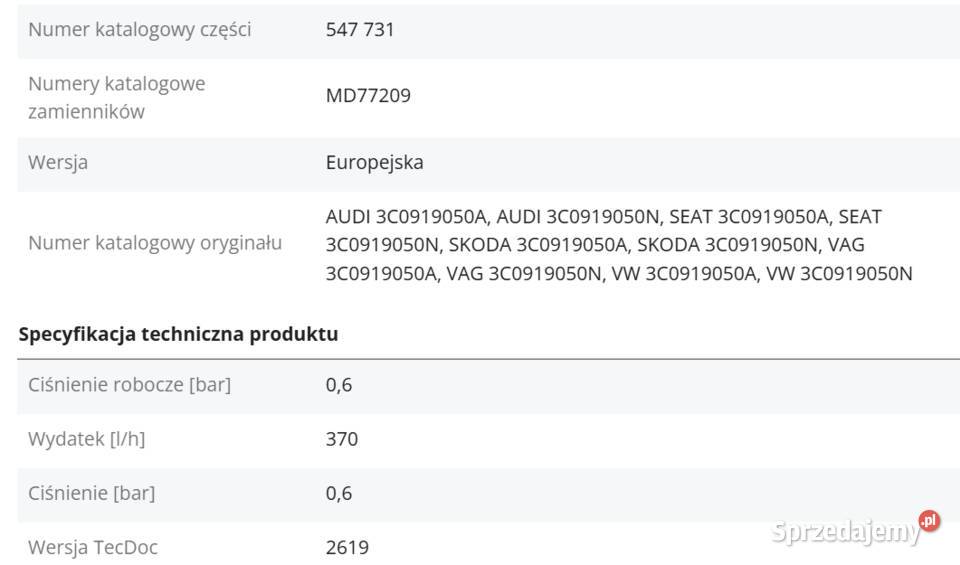 Passat B6 20 TDI 16V sprzęgło z dwumasą pompa Wąsosz