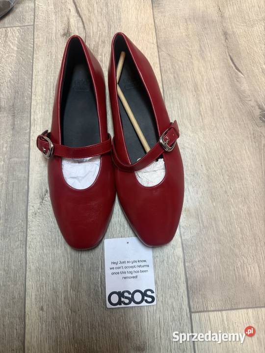 40 Asos Design Czerwone baleriny z zapięciem z Kraków