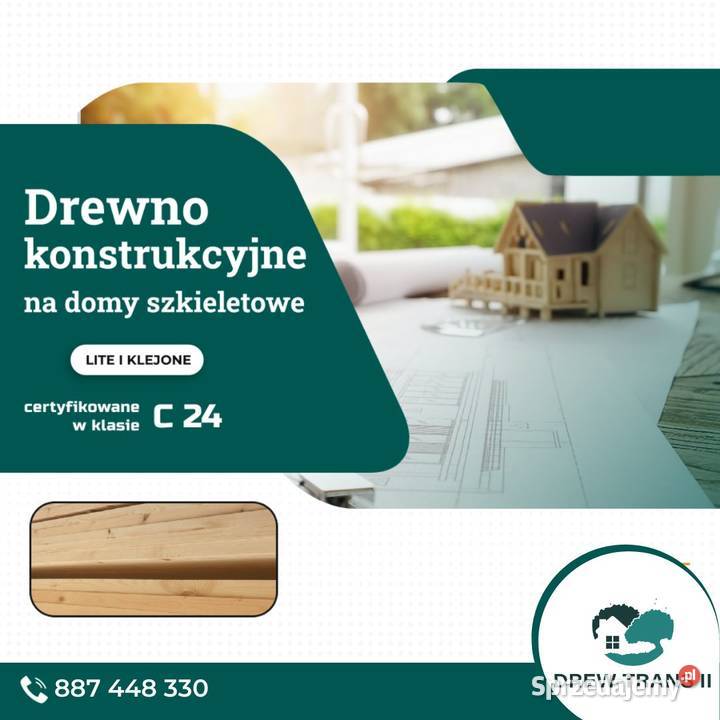 Tarcica strugana 45x145 Drewno konstrukcyjne C24 Szczecin