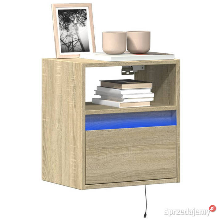 Ścienna szafka TV z LED dąb sonoma 41x31x45 Warszawa