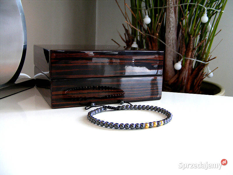 Bransoletka Wojownika 18k złoto hematyt stalowy Zgierz