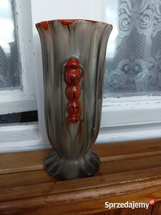 Wazon Fohr Art Deco szkliwo uranowe Wazony Kłodzko