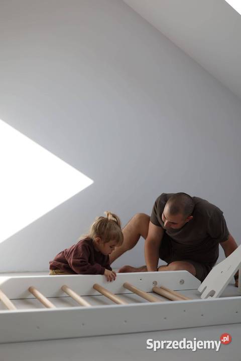 drabinka gimnastyczna klasyczna biała drewno Panele dekoracyjne