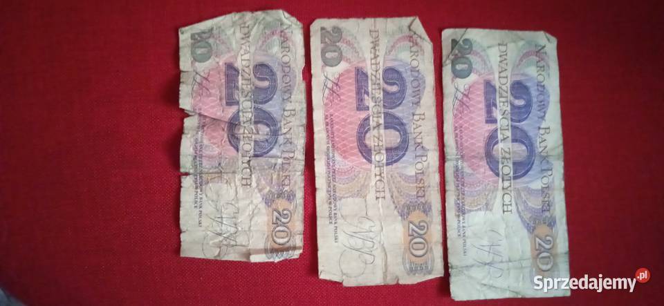 Banknoty 20 1982 r seria A Świdnica