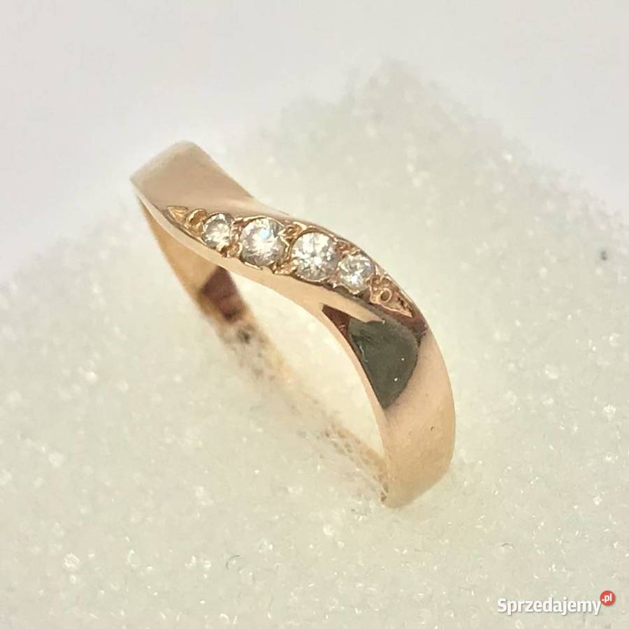 Złoty PIERŚCIONEK z różowego ZŁOTA 585 14K