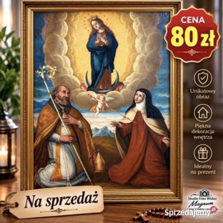 Barokowe malowidło religijne format A3 Lublin