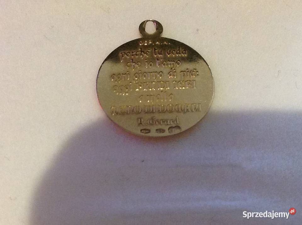 Złota Zawieszka Żeton Miłosny z Napisem Zloto 18 Nowa Sól