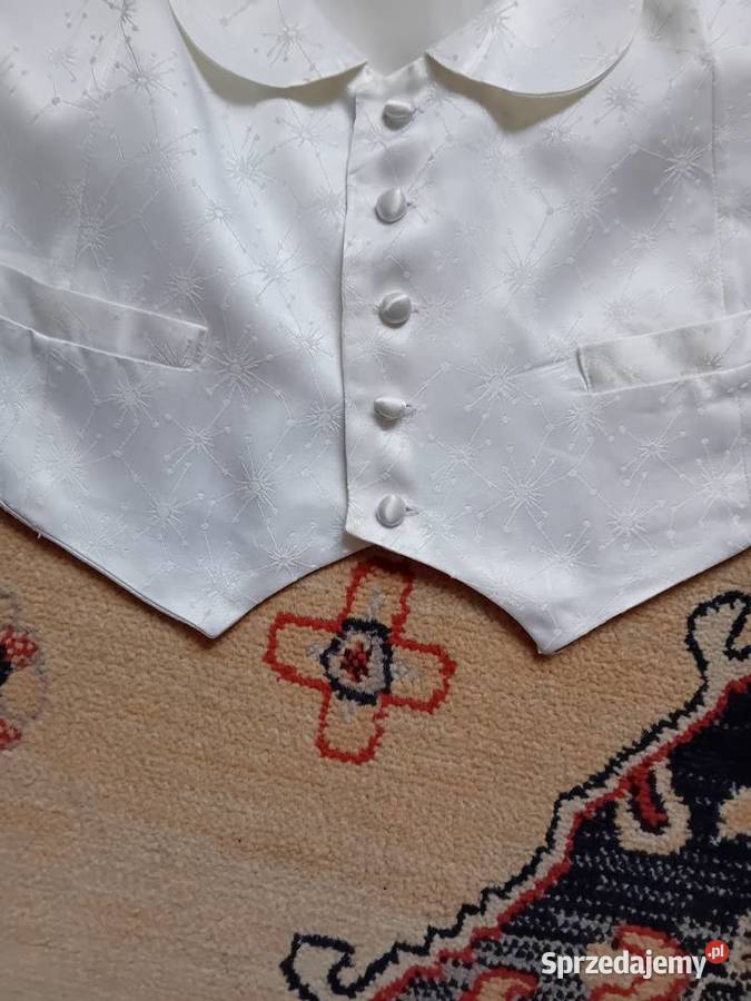 kamizelka biała z kołnierzykiem męska Warszawa