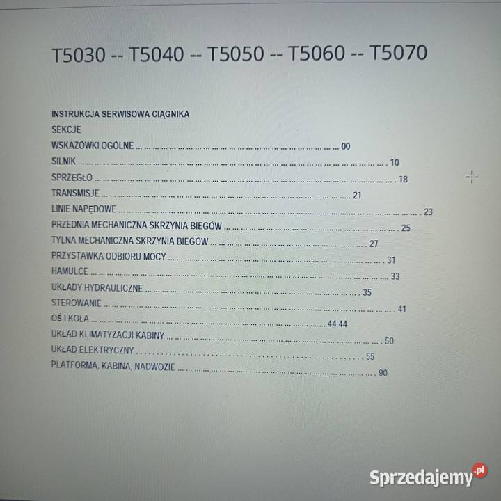 Instrukcja Serwisowa Napraw HOLLAND Seria T 5000 Poradniki, albumy i reportaże