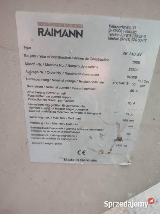 Obrzynarka Wielopiła Raimann 310 pomorskie Wejherowo