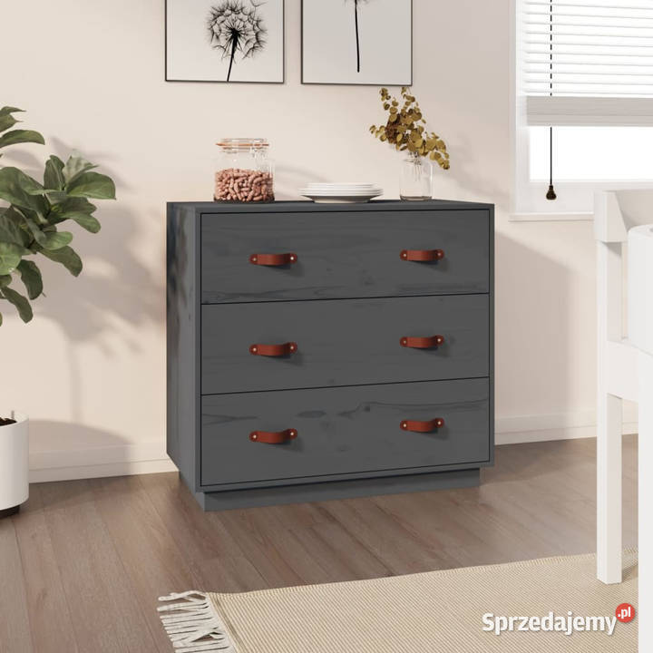 Komoda szara 80x40x75 lite drewno sosnowe Warszawa