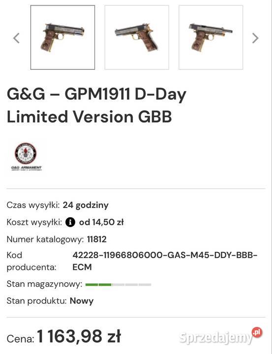 GG GPM1911 DDay Limited Version GBB replika colt Płock