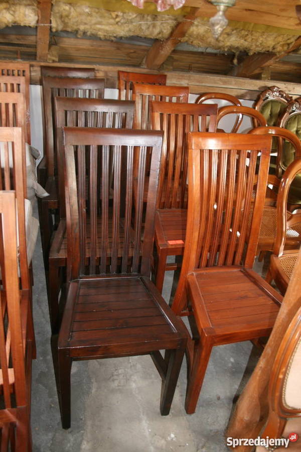 Krzesła kolonialne palisander 4 sztuki + 2 fotele
