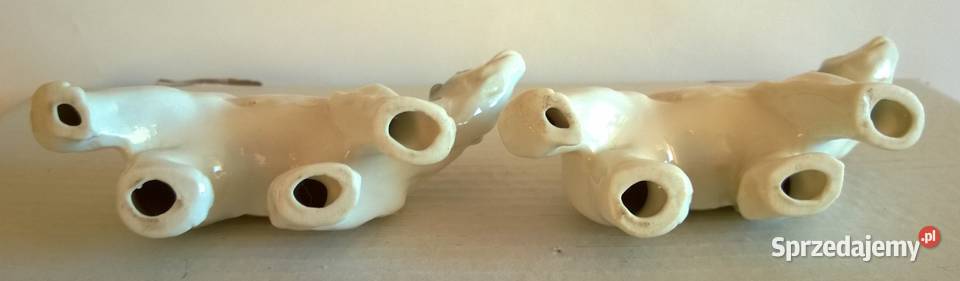 Figurka Porcelanowa Niedźwiedź Polarny Porcelana i szkło Radom