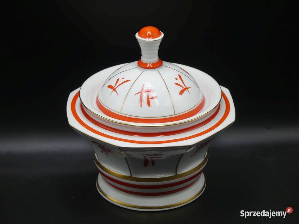 Piękna bomboniera art deco Carl Tielsch Stary Porcelana i szkło wielkopolskie Poznań