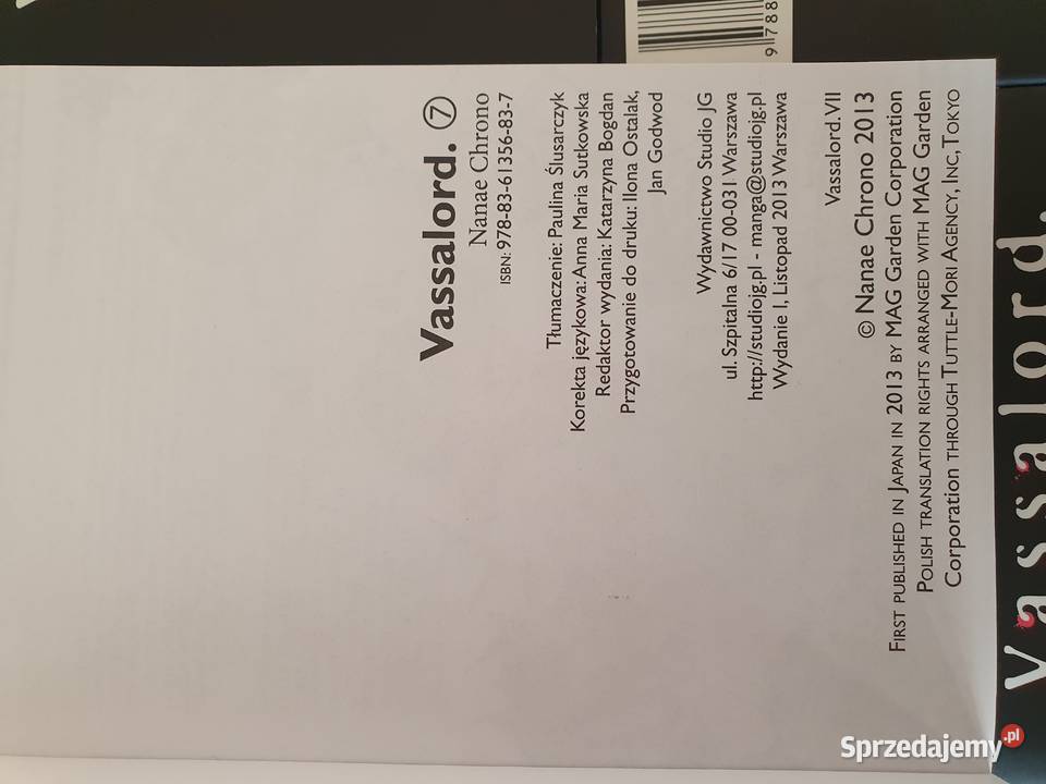 Vassalord Nanae Chrono zestaw 7 tomów 2006 Komiksy Gdynia