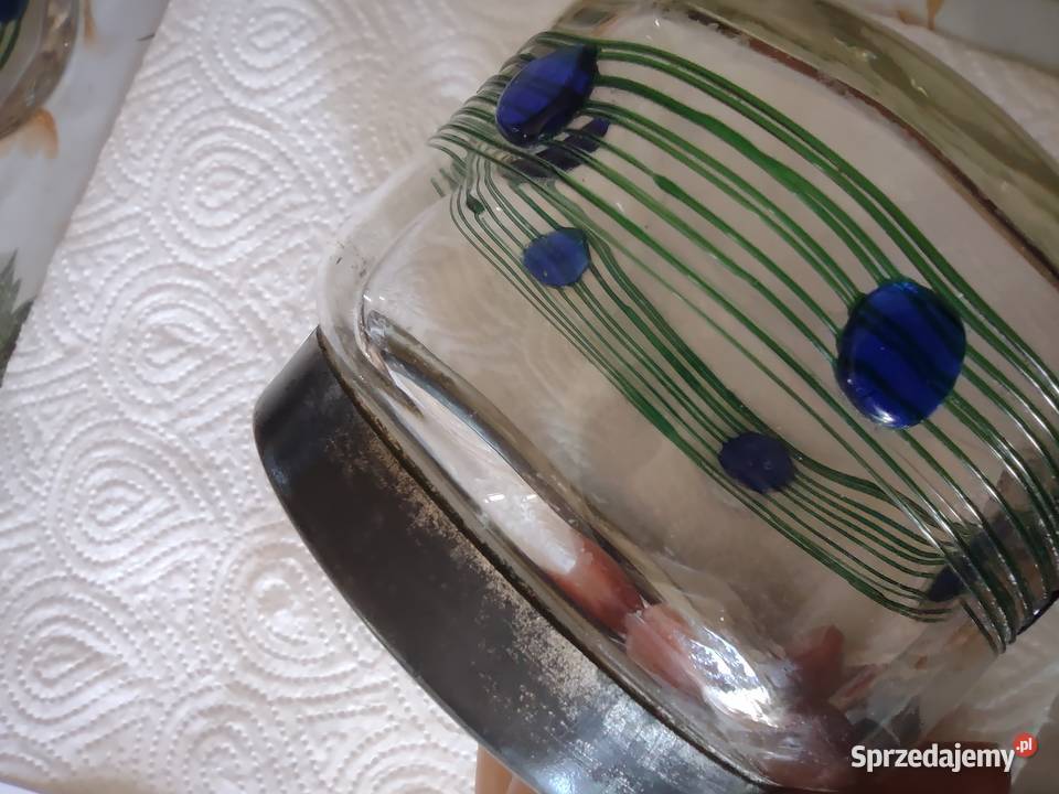 Piękny zestaw Art Noveau Poschinger Glass Gniezno sprzedam
