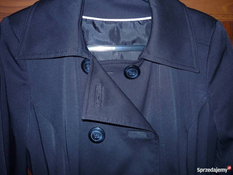 czarny trencz damski dwurzędowy Gdynia