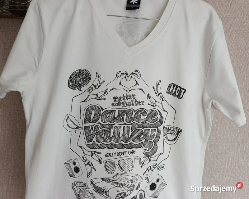 Bluzka męska Tshirt biała z nadrukiem Rozmiar M Łódź