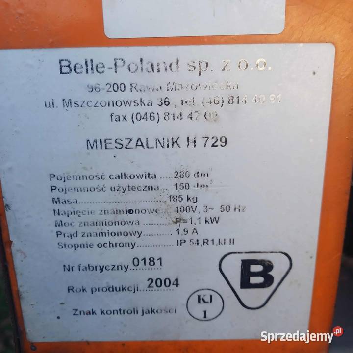 Betoniarka Belle 150 L Piaski sprzedam