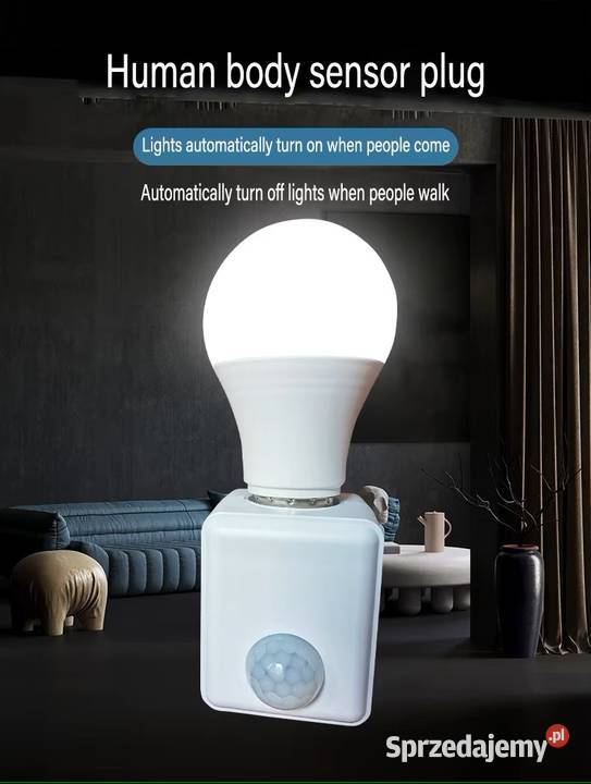 Gniazdo żarówki E27 z czujnikiem ruchu PIR Rzeszów sprzedam