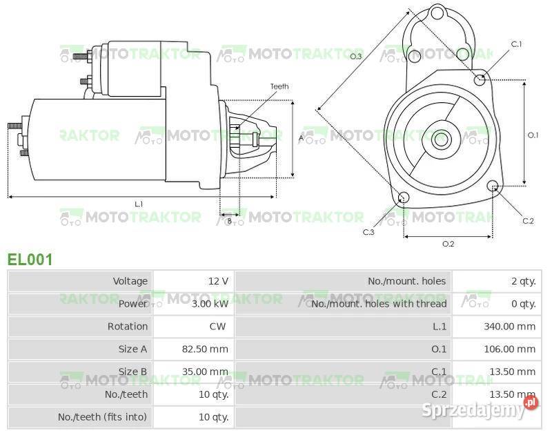 Rozrusznik John Deere 6300 6310 3650 3350 3150 Łążynek