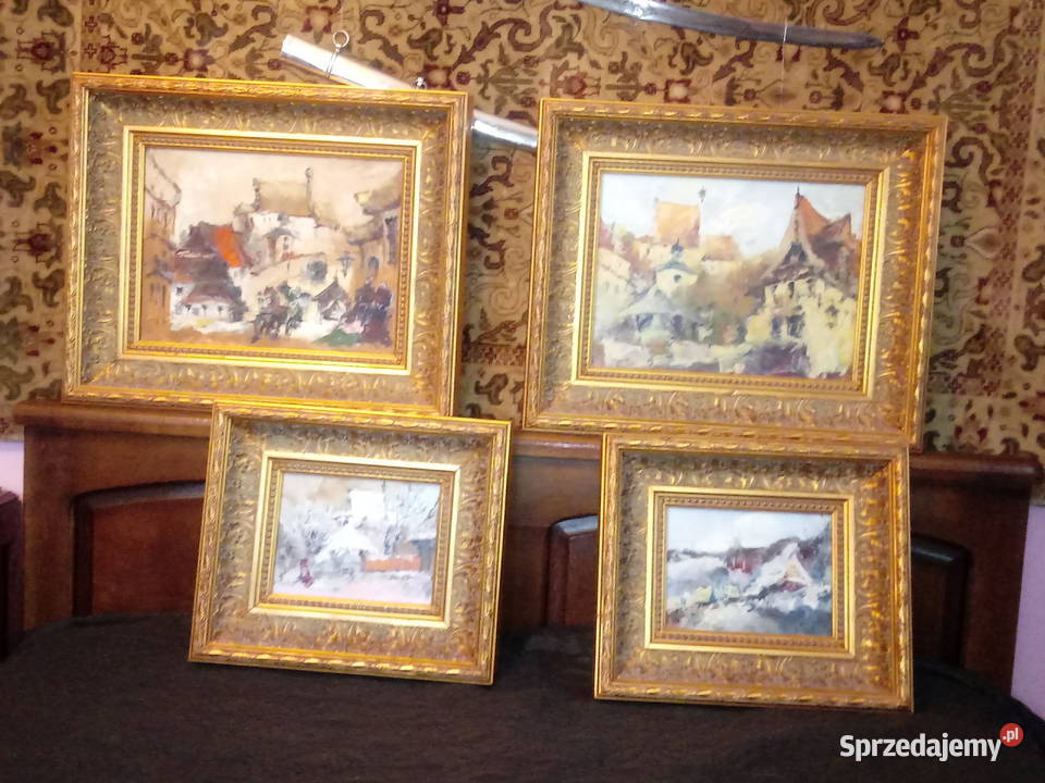 4 obrazy olejne na płótnie Kazimierz Dolny Malarstwo Piotrówek