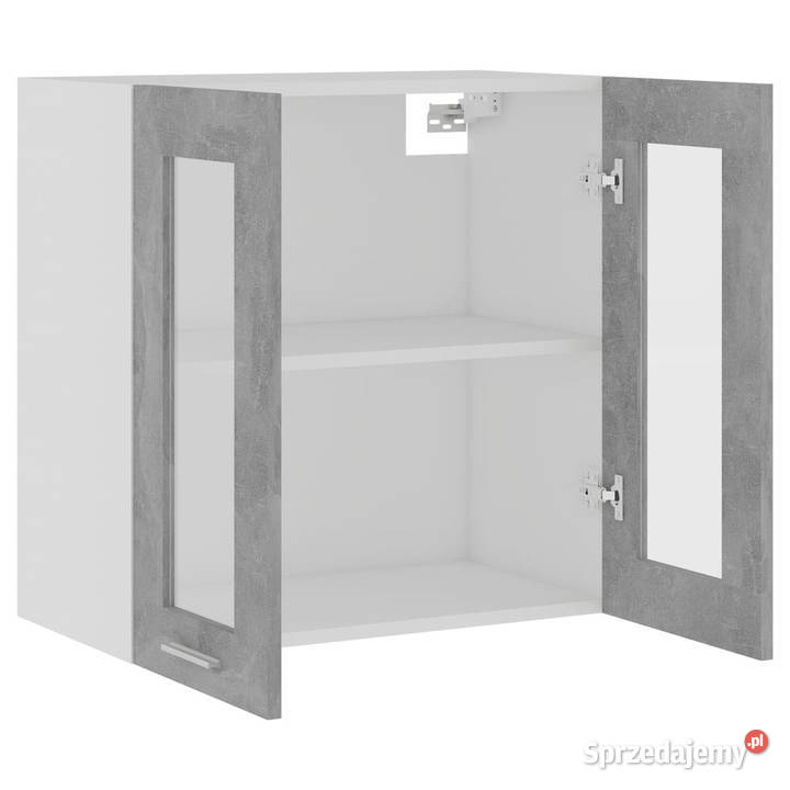 Szafka wisząca z szybą szarość betonu 60x31x60 mazowieckie
