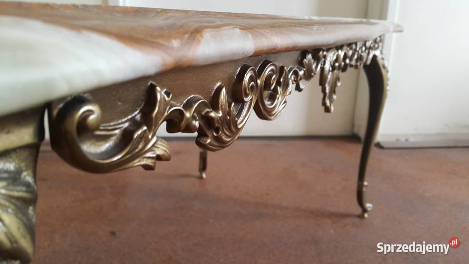 ANTYK STOLIK KAWOWY Z MARMUROWYM BLATEM Kraków