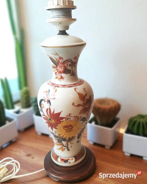 Porcelanowa lampa stołowa kwiaty Limoges Francja mazowieckie