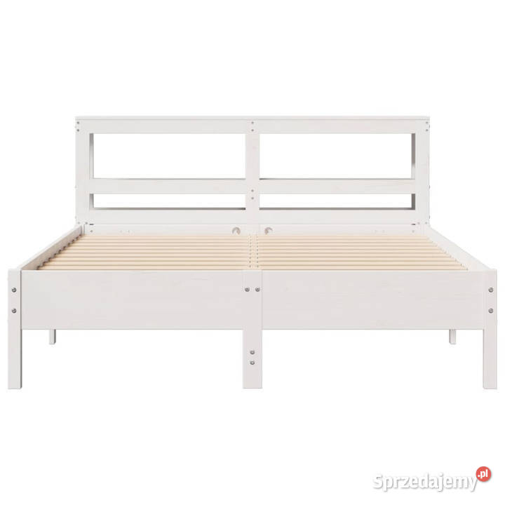 Rama łóżka bez materaca biała lite drewno 82cm Warszawa