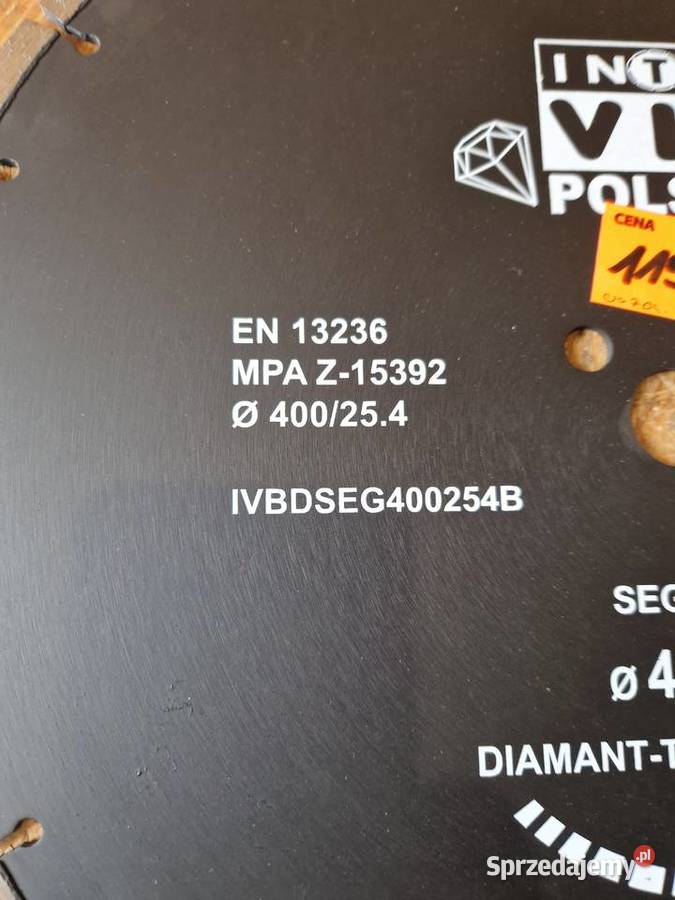 Tarcza Diamentowa do Betonu 400x254mm INTERVIS Głogowa