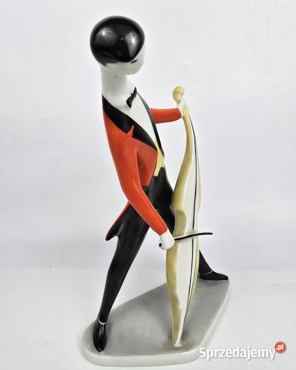 Kontrabasista styl Art Deco Zsolnay Torok Janos Warszawa