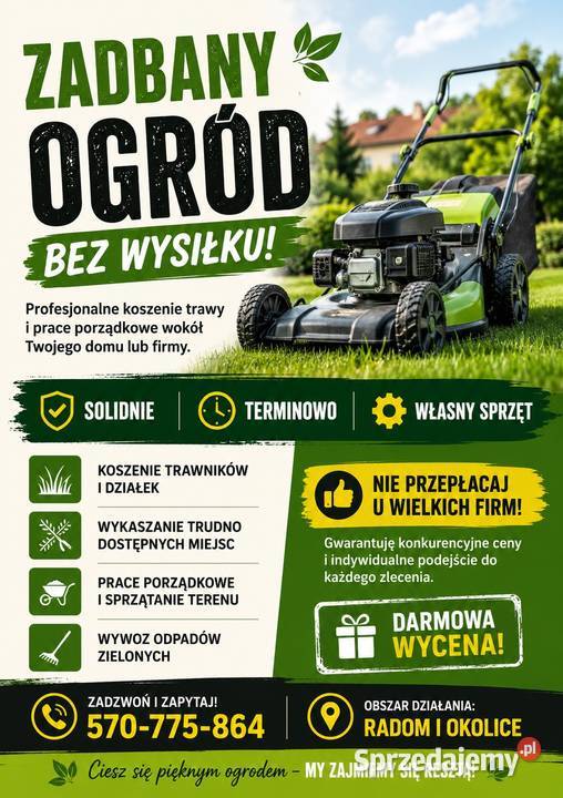 Koszenie trawytrawnikówogród Radom
