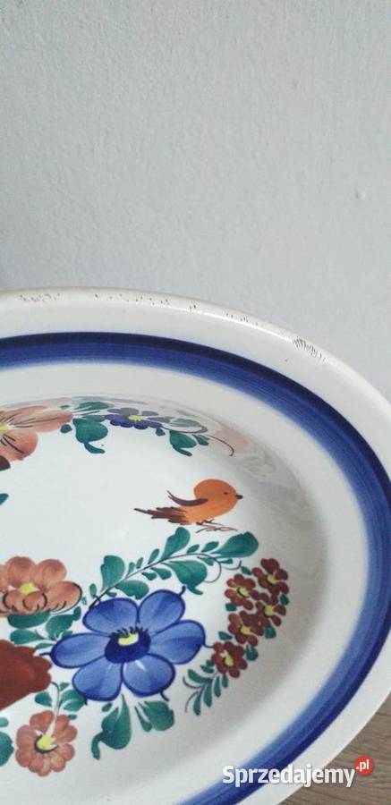 Talerze fajans z ptaszkiem Porcelana i szkło Przedbórz