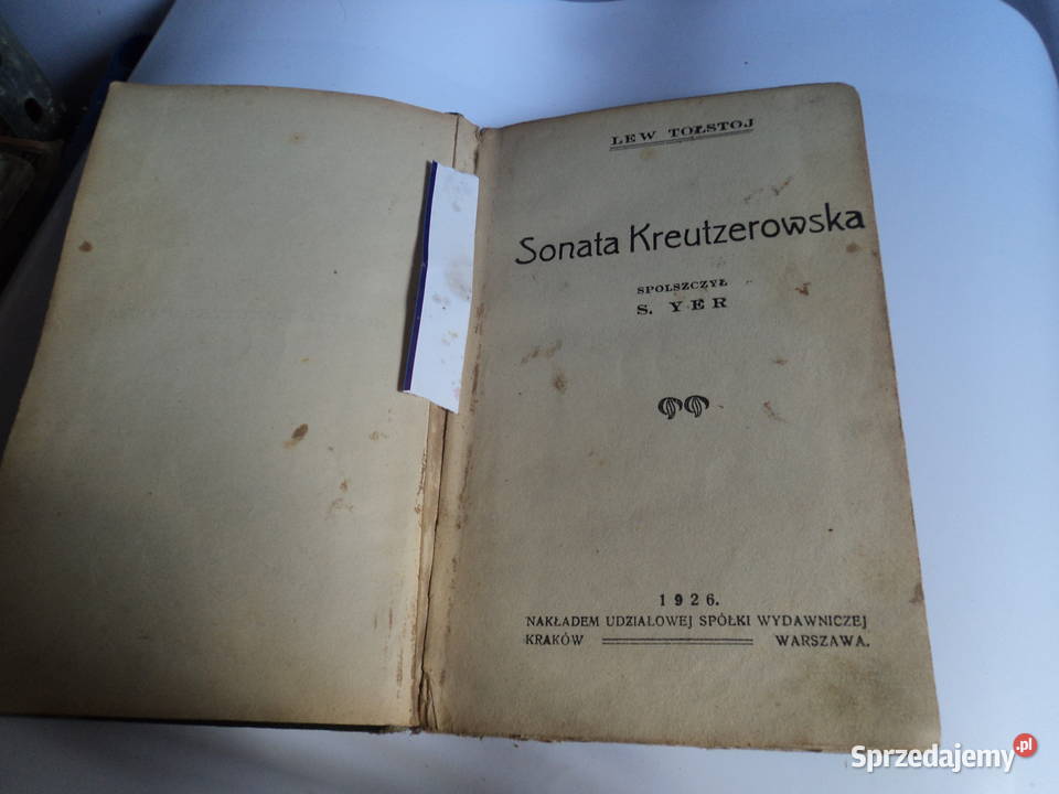 Sonata Kreutzerowska Lew Tołstoj 1926r Nowy Sącz