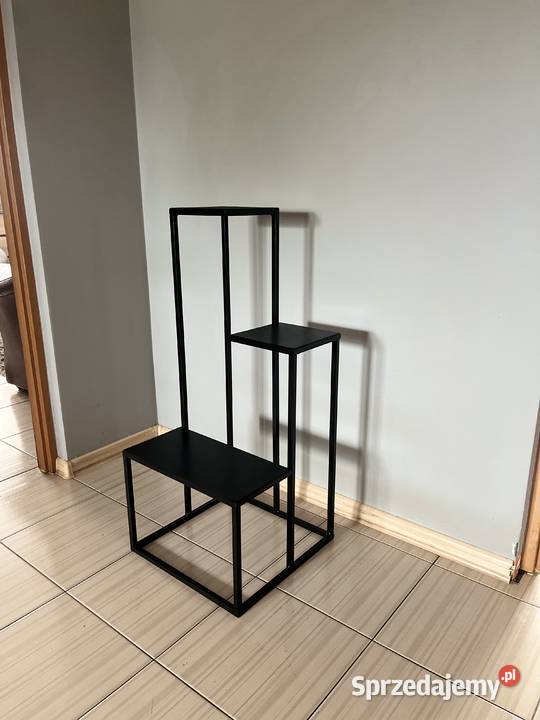 Kwietnik metalowy stojak 3 poziomy czarny LOFT Dom i Ogród Trębaczew sprzedam