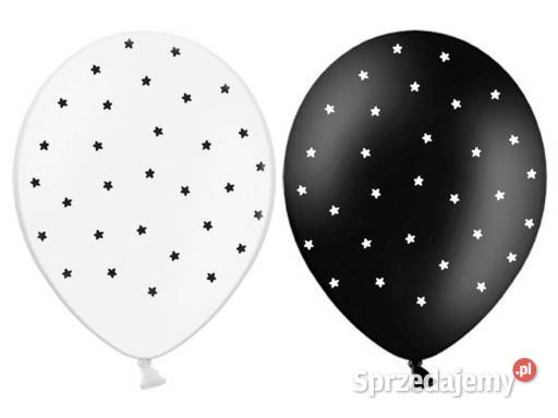 Balony czarno białe gwiazdki 50 Pozostałe Rozdrażew